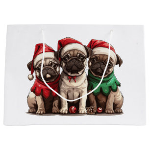 Sacola Para Presentes Grande Caninos de Natal
