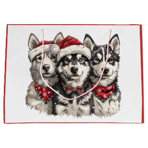 Sacola Para Presentes Grande Caninos de Rouco de Natal