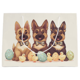 Sacola Para Presentes Grande Caninos do German shepherd da páscoa