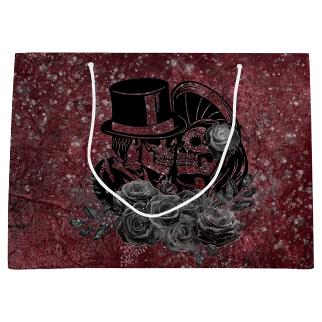 Sacola Para Presentes Grande Cânpulas Gotas E Casal Vermelho Sanguíneo (Frente)