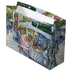 Sacola Para Presentes Grande Canto de Fazenda de Porco Voador e Vinho um Pouco.