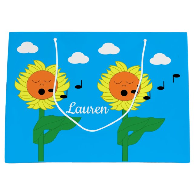 Sacola Para Presentes Grande Cantor de Girassóis (Frente)