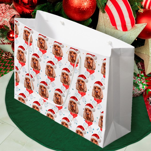 Sacola Para Presentes Grande Cão da Raça Cocker Spaniel Inglês Natal (Criador carregado)