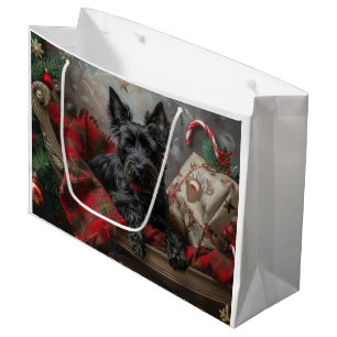 Sacola Para Presentes Grande Cão Terrier Escocês Natal Festivo