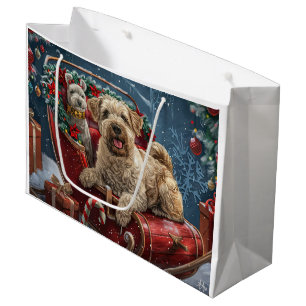 Sacola Para Presentes Grande Cão Terrier Wheaten Natal Festivo