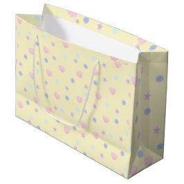 Sacola Para Presentes Grande Capas de Pastel e Pérolas em Chiffon Amarelo