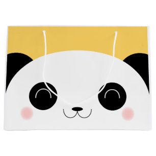 Sacola Para Presentes Grande Cara bonito da panda do Peekaboo de Kawaii