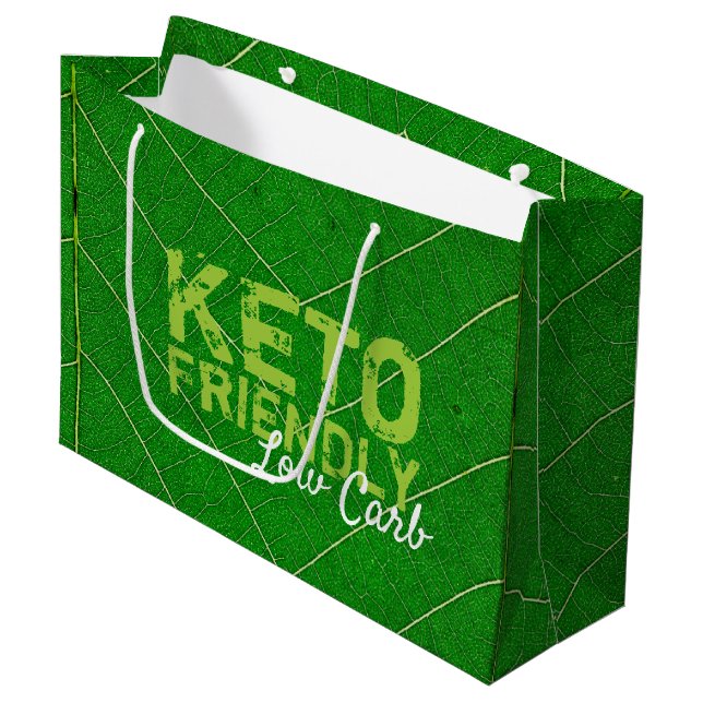 Sacola Para Presentes Grande Carbo Fraco de Keto (Frente inclinada)