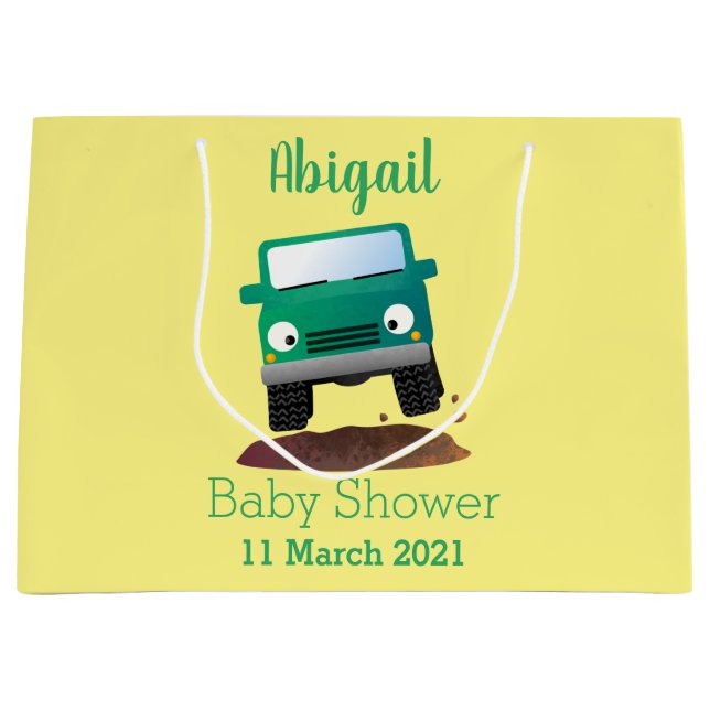 Sacola Para Presentes Grande Caricatura de veículos todo-o-terreno 4X4 (Frente)