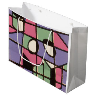 Sacola Para Presentes Grande Carolers Stainglass