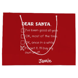 Sacola Para Presentes Grande Caros Papais noeis Engraçados Eu tenho sido uma bo