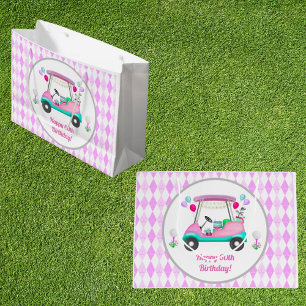 Sacola Para Presentes Grande Carrinho de Golfe Elegante para Mulheres Feliz Ani