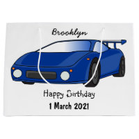 Carro desportivo azul com ilustração de airfoil