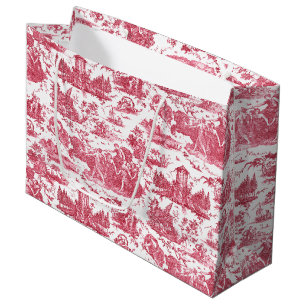 Sacola Para Presentes Grande Carruagem francesa Vintage de Dawn Toile de Jouy-R