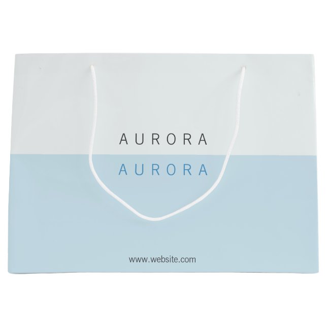 Sacola Para Presentes Grande Cartão de Visita Empresarial Azul Tom sobre Tom Mi (Frente)