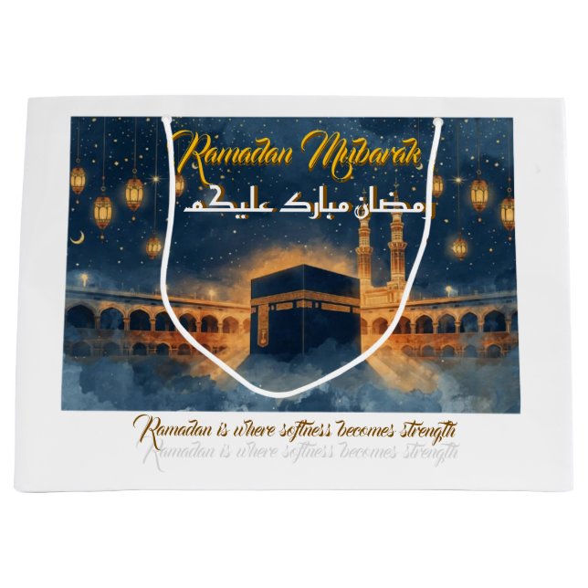 Sacola Para Presentes Grande Cartão personalizado de Ramadan Mubarak – Personal (Frente)