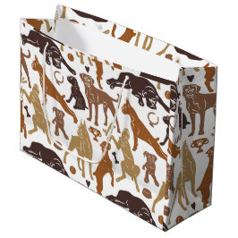 Sacola Para Presentes Grande Cartografia de cachorro-boxer em várias poses