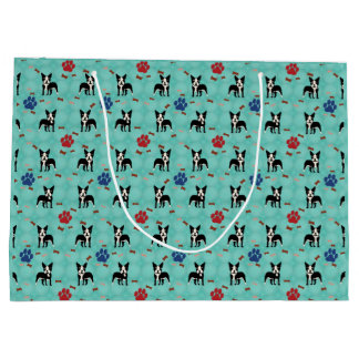 Sacola Para Presentes Grande Cartoon Boston Terrier