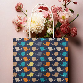 Sacola Para Presentes Grande Cartoon de Elefante Multicoloração