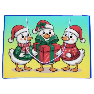 Sacola Para Presentes Grande Cartoon de Patos de Natal Bonitos Art-68105