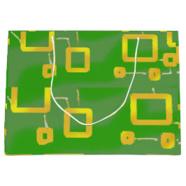 Sacola Para Presentes Grande Cartoonish Green Geométrico Gift Bag