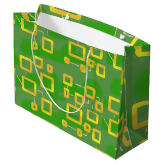 Sacola Para Presentes Grande Cartoonish Green Geométrico Gift Bag