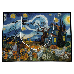 Sacola Para Presentes Grande Casa Assombrada de Maluco Noturno-Halloween