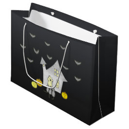 Sacola Para Presentes Grande Casa De Halloween, Gatos Pretos, Morcegos