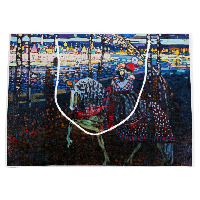 Sacola Para Presentes Grande Casal Andando um Cavalo Branco, Wassily Kandinsky (Frente)