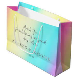 Sacola Para Presentes Grande Casamento bonito Arco-Íris Personalizado