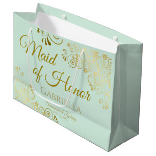 Sacola Para Presentes Grande Casamento Chic com Madrinha de casamento de Lace V
