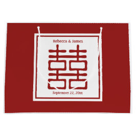 Sacola Para Presentes Grande Casamento Chinês de Dupla Felicidade