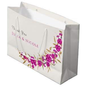 Sacola Para Presentes Grande Casamento com Flores de Vinha de Trompete Selvagem