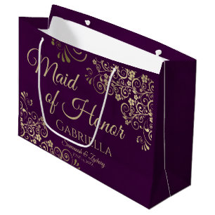 Sacola Para Presentes Grande Casamento com Madrinha de casamento de rendas Dour