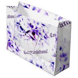 Sacola Para Presentes Grande Casamento com Violetas Elegantes