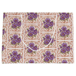 Sacola Para Presentes Grande Casamento de Arca Floral Elegante Vintage Nouveau