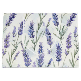 Sacola Para Presentes Grande Casamento de Flores Românticas de Lavanda