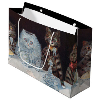 Sacola Para Presentes Grande Casamento de Gato, Casamento, Noiva, Louis Wain