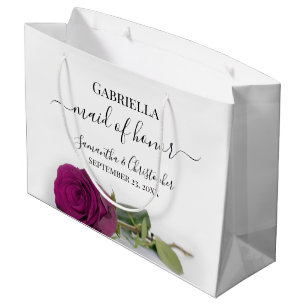 Sacola Para Presentes Grande Casamento de Madrinha de casamento Magenta Plum Ro