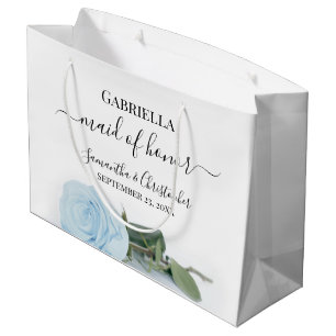 Sacola Para Presentes Grande Casamento de Madrinha de casamento Rosa Azul Pale