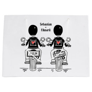 Sacola Para Presentes Grande Casamento de motocicleta de duas noivas Biker