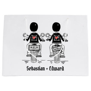 Sacola Para Presentes Grande Casamento de motocicleta em dois grupos