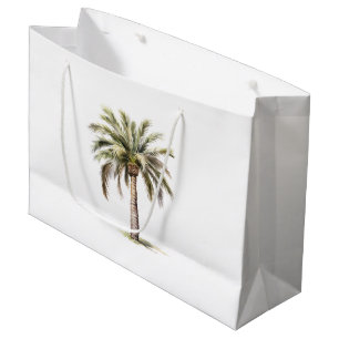 Sacola Para Presentes Grande Casamento de Palmeiras de Praia Tropical Aloha