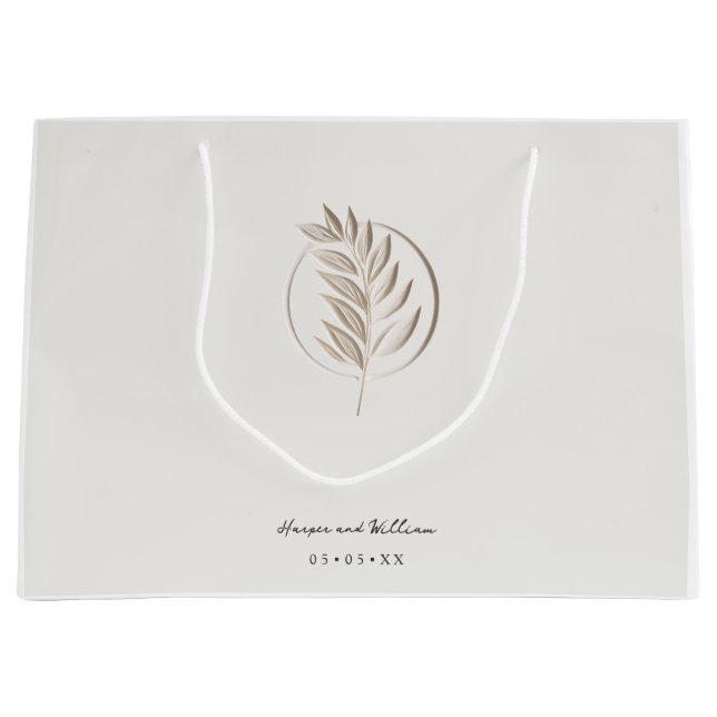 Sacola Para Presentes Grande Casamento de peruca 3d da Ivory (Frente)