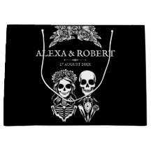 Casamento de rosas de esqueleto gótico