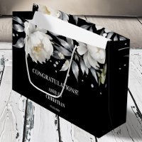 Casamento de vassoura preto e branco elegante