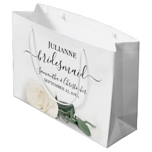 Sacola Para Presentes Grande Casamento Elegante de Rose Bridesmaid Branca de Lo