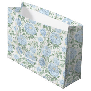 Sacola Para Presentes Grande Casamento Floral Azul Claro Bonito
