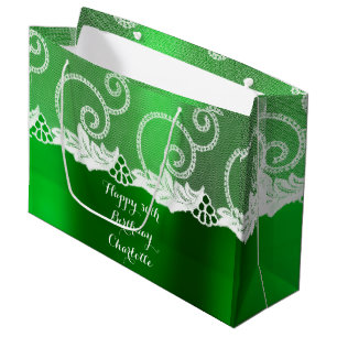 Sacola Para Presentes Grande Casamento Personalizado Aniversário Esmerald Green