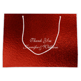 Sacola Para Presentes Grande Casamento Real Personalizado Vermelho Metálico bri